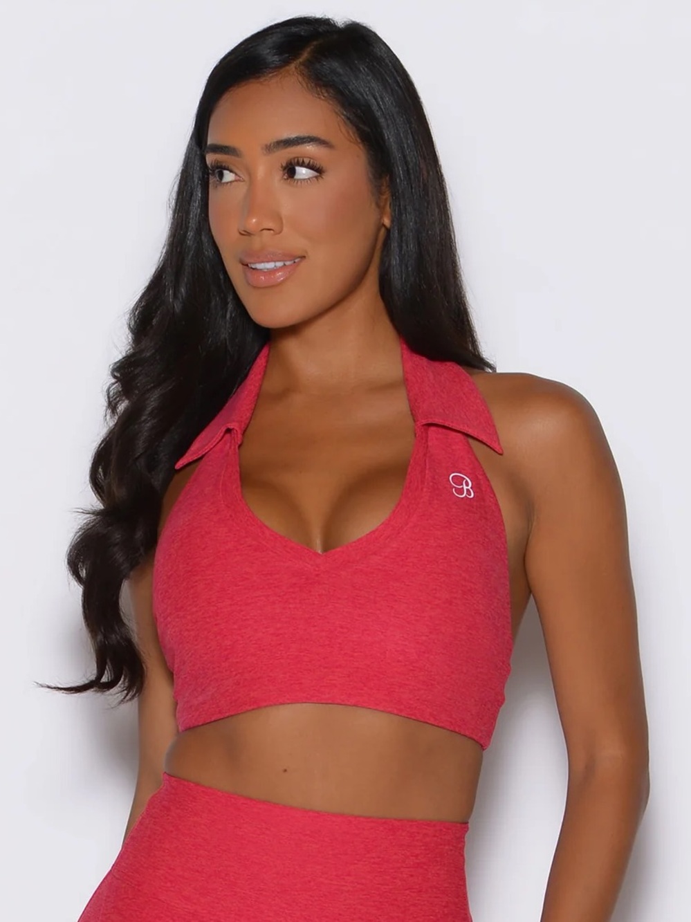 Bombshell Sportswear Halter Ace Active Red Sports Bra